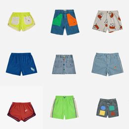 In stock 2024 Summer INS Boys and Girls European American Style Cute Cartoon Denim Shorts Boys' Sports Children's Pants L2405