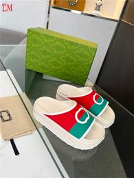 Designer Luxury Agrado INTERLOCKING G Logo Cream rubber Slide sandals New Sandal With Box