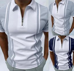 Men039s Polos Shirt Men Short Sleeve Male Summer Casual Print Zipper Turn Down Collar Blouse Tops ShirtMen039s6781628