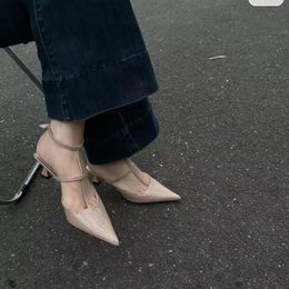 Pointed Toe Women Shoes Summer Sexy High Heels Sandals Fashion Slingback Pumps Khaki Female Slides 240529