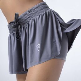2-in-1 Shorts Yoga Dress Running Fitness Tennis Short Skirt Pants Large Sports Shorts Women L6U4