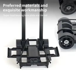 2 Rounds Folding Hand Truck Black Small Lightweight Cart Portable Telescopic Dolly Backpack Luggage Travel Moving Shopping