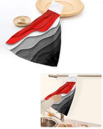 Towel Red Black Gradient Modern Geometric Abstract Hand Towels Home Kitchen Bathroom Hanging Dishcloths Absorbent Custom Wipe