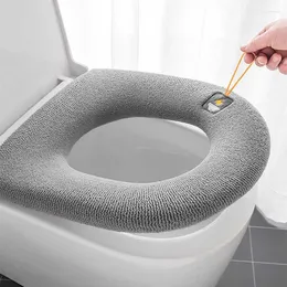 Toilet Seat Covers Winter Warm Cover Universal Cushion Thickened Soft O-shape Pad Washable Bathroom Accessorie