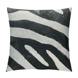 Dekorativ kuddefånge Zebra Animal Stripe Dark Grey Black and White Decorative Throw Pillow Cover Gray Black Modern Mönster Animal Stripes Chic Zebra Pillow