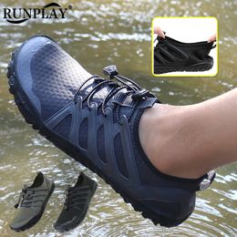 Men Barefoot Aqua Shoes Beach Water Sports Shoes Drainage Swim Sandals Upstream Wading Hiking Sneakers Seaside Diving Surfing