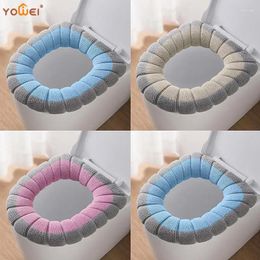 Toilet Seat Covers Winter Warm Cover Mat Bathroom Soft O-shape Pad Cushion With Handle Thicker Washable Closestool