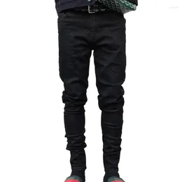 Men's Pants Washed Slim-fit Small Feet Stretch Hipster Denim For Men American High Street