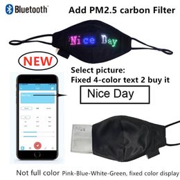 LED Luminous Mask Bluetooth Programmable Glowing Mask With PM2 5 Filter Mobile Phone APP Edit Pattern Christmas Gift 300q