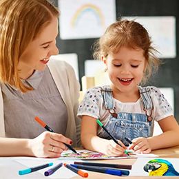 12-132 Colors/Set Fine Liner Art Marker Pens Dual Tip Manga Drawing Painting Watercolour Brush Pen School Supplies Markers