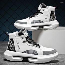 Casual Shoes Trend Men Sneakers Genuine Leather Leisure Sport Youth Street High Resilience Basketball