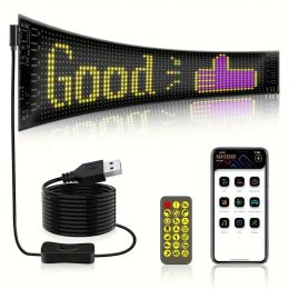 USB 5V Car Matrix Pixel Panel Display European Championship DIY Football Text Pattern concert Scrolling Remote control+ APP