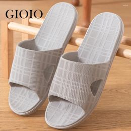 Slippers 2024 Women Summer Home Indoor Thick Bottom Non-slip Grid Special Lovers Floor Dragger