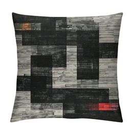 Black White Grey Pillow Covers, Abstract Art Outdoor Decorative Throw Pillows for Couch, Modern Geometry Decor Cushion Cover Soft Farmhouse Square Pillowcase