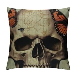 Halloween Decorations Pillow Covers for Halloween Decoration Indoor Outdoor, Sofa Bed Skull Ghost Crow Pumpkin Pillow Case