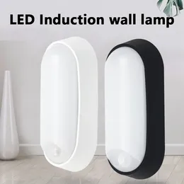 Wall Lamp 10W IP65 Modern Outdoor Waterproof Corridor Oval LED Bulkhead Infrared Pir Motion Sensor Light