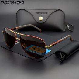 TUZENGYONG Aluminium Men's HD Polarised Sunglasses Driving Sun Glasses Coating Lens Eyewear Accessories for Men 228S