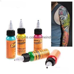 Body Paint 14 Colors 30Ml Painting Tattoo Ink Permanent Makeup Coloring Pigment Eyebrows Eyeliner Eternal Drop Delivery Dh3Ws