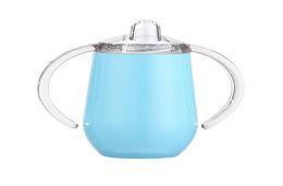 10oz Baby Sippy Cup 16 Colours Stainless Steel Kids Tumbler Duallayer Heat Insulation Leak Proof Infant Water Milk Bottle with Han3011810