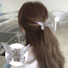 French Retro Butterfly Hair Clips Tie-Dye Acetate Resin Hair Claw Hairpin Barrettes Women Girls Headwear Hair Accessories