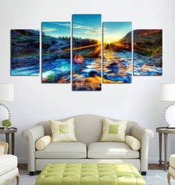5 Panels Stream Canvas Oil Painting Wall Art Picture Prints Oil Canvas For Sofa Bedroom Kitchen Houses Married Decoration1590965
