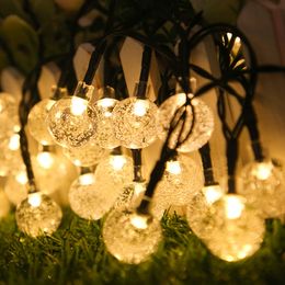 8 Modes Solar Lights Crystal Ball LED Fairy Light Waterproof Wedding Party Garden Christmas Outdoor Decor Solar Powered Garland