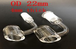 DHL 4mm thick Quartz banger Nail OD 22mm 90 degree or 45 degree 100 quartz Nails male or female domeless nail3424099