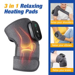 Electric Heating Knee Massager Vibrator Elbow Leg Joint Shoulder Red Light Heated Knee Pad Physiotherapy Arthritis Pain Relief