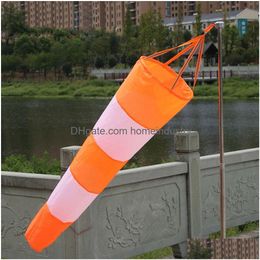 Garden Decorations 80100150Cm Outdoor Aviation Windsock Bag Ripstop Wind Measurement Weather E Reflective Belt Monitoring Toy Kite Dr Dhteu