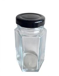 NEW Bulk 12PC Packed 4oz110ml Hexagon Glass Jam Jelly Honey JarsUSD2520lots T2005072379111