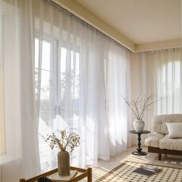 White Tulle Sheer Curtains for Living Room Window Voile Curtain Bedroom Home Door Decoration Kitchen Organza Drapes 240521