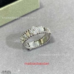 Designer Seiko Top Luxury Counter Jewellery Ring Vancllf High Edition Clover Kaleidoscope for Women Thick Plated 18k Gold Full Sky Star Lucky Flower Light Instagram