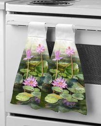 Towel River Surface Plant Lotus Leaf Stamen Kitchen Bathroom Absorbent Soft Children's Hand Table Cleaning Cloth