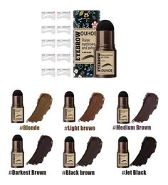 Eyebrow Enhancers 1Set Brow Stamp Shaping Kit Waterproof Long Lasting Natural Shape Contouring Stick Hairline Makeup8055033