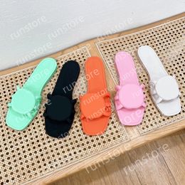 Womens Pantoffers Sandals Designer Pantoffeln Flaches Strandgelee-Drehbuch Orange Mules Gummi-Objektträger lässige Komfort Flache Pantoffeln Strandschuhe Größe 35-42