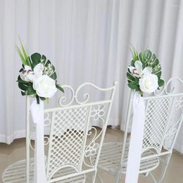 Decorative Flowers Artificial Chair Back Flower Aisle Arrangement Wedding Decoration For Weddings Church Ceremony Party Decor