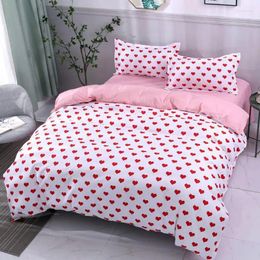 Bedding Sets (40)Love Pattern 4pcs Girl Boy Kid Bed Cover Set Duvet Adult Child Sheets And Pillowcases Comforter
