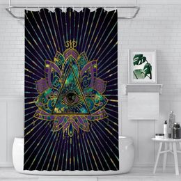 Shower Curtains All Seeing Mystic Eye In Lotus Flower Illuminati Waterproof Fabric Bathroom Decor With Hooks Home Accessories