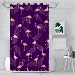Shower Curtains Pink Purple Bathroom Flamingo Boho Waterproof Partition Creative Home Decor Accessories