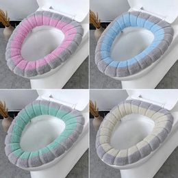 Toilet Seat Covers Plush Knitting Cover Winter Warmer Mat Pad Cushion Thicker Soft Washable Closestool Home Bathroom Accessories