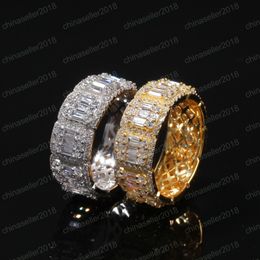 Men Women Hip Hop Jewellery Luxury Bling Iced Out Rings Gold Silver Diamond Engagement Wedding Finger Ring Gift 273n