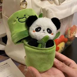 Plush Keychains Creative storage bag keychain cute panda doll plush keychain fruit shaped filled animal keychain Cavai doll for bag pendant S2452803