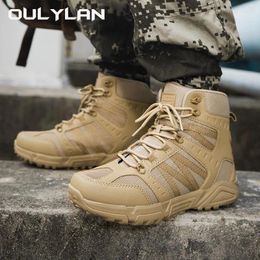 Fitness Shoes 2024 Tactical Boots Men Military Hiking Climbing Desert Training Combat Ankle Army Men's Rescue Safety Sneakers