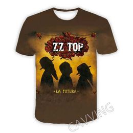 Herren-T-Shirts New Mode Womens/Herren 3D-Druck ZZ Top Band Casual T-Shirt Hip Hop T-Shirt Harajuku Style Top S2452906