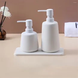 Liquid Soap Dispenser 2 In 1 Set Ceramic 260ml 400ml Empty Storage Sub-bottle Bathroom Hand Sanitizer Coditioner Shampoo Bottles