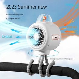 Fans Fans New Baby Cart Fan Home Fully Automatic Silent Shake Head Outdoor Cooling Portable Rabbit Octopus Small Table Fan WX5.28