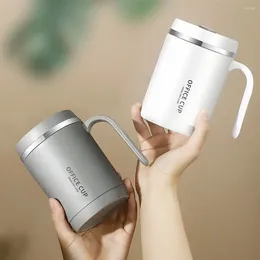 Mugs Large-capacity With Handle And Lid Double Wall Portable Vacuum Water Bottle Coffee Mug Insulated Cup Traveling
