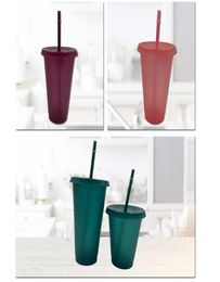Plastic Tumbler Sequins Flash Small Straw Water Solid Color Bottle Comfortable Woman Man Cup Drinking Tools Supplies 3 2hb K27476854