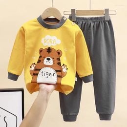 Clothing Sets Cotton Kids Boys Underwear Suit Spring Style Children's Long Sleeved Pajamas 2piece Toddler Costume Home Clothes