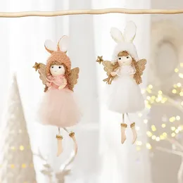 Decorative Figurines Christmas Decorations Ins Cartoon Cute Angel Girl Plush Doll Tree Pendant Modern Home Wall Decoration Hanging